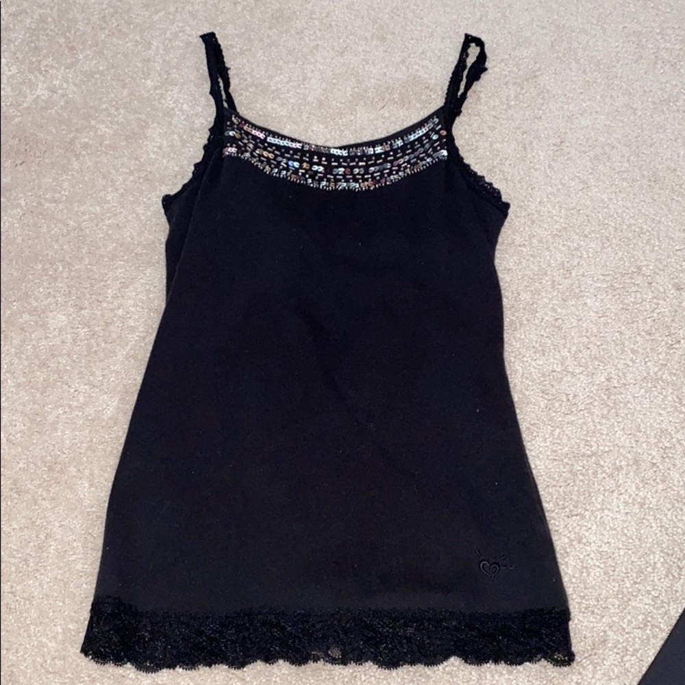 Black sparkly tank top